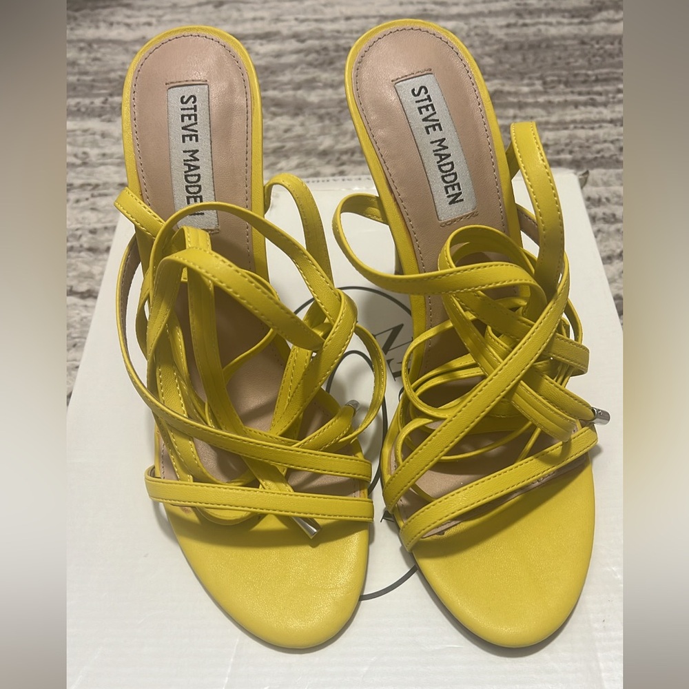 Steve Madden Bright Yellow Strappy Heels